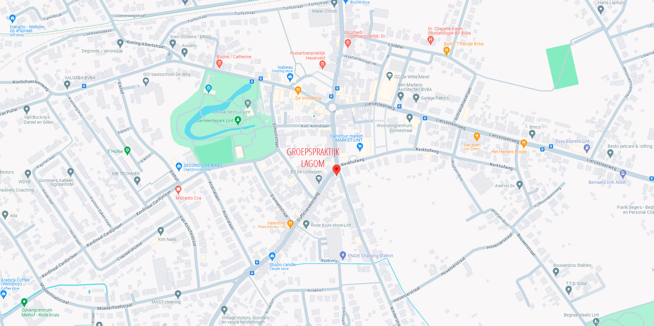 Map locatie Groepspraktijk Lagom